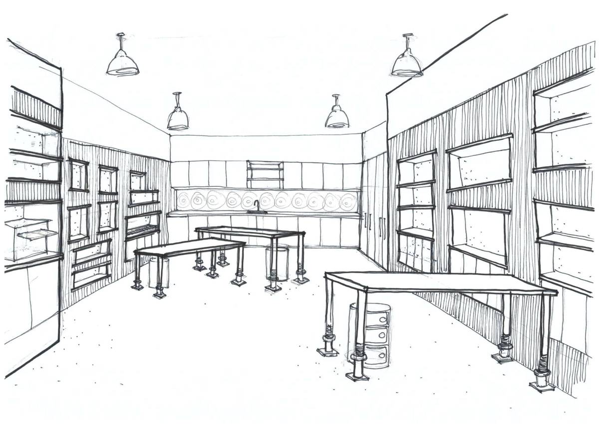 sketch design of interior office 3d interior wire  Stock Illustration  23538236  PIXTA